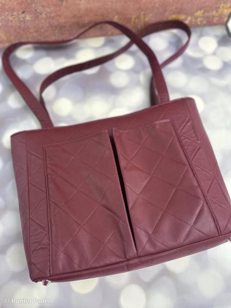 Kunstleder Debbie in Steppoptik Bordeaux von Swafing